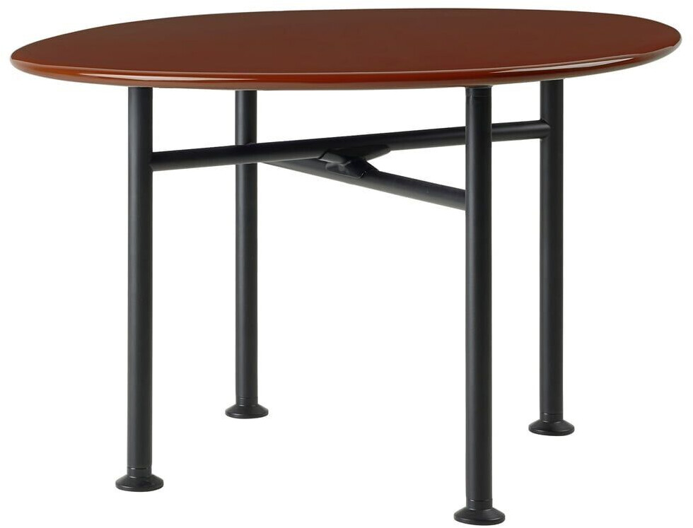 Gubi Carmel outdoor lounge table 60 x 60 cm black semi matt / rock red