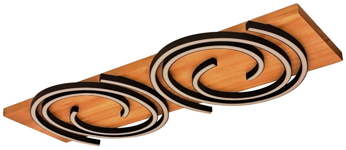 Eco-Light Leuchten 9180-PL2 WO LED ceiling light RIFIA 2-flame 3000K wood aluminum