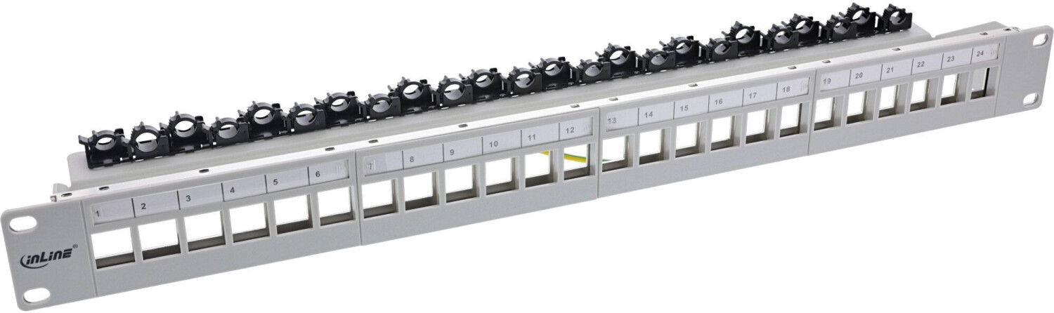 InLine Patch panel 24-way, Keystone empty panel Patch panel, 19, 1U