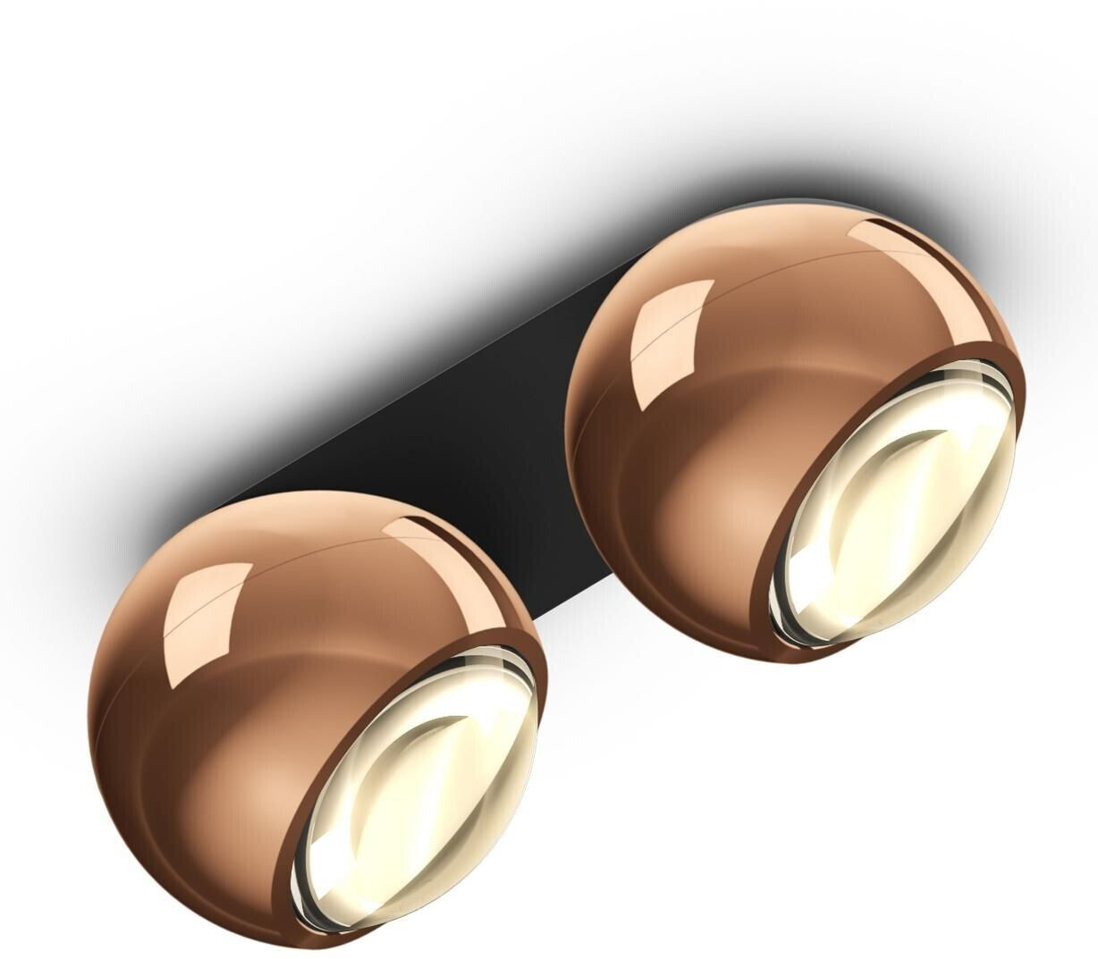 Occhio io giro doppio volt C pink 2x13 watt 25x9x10 cm rose gold rose gold (607)