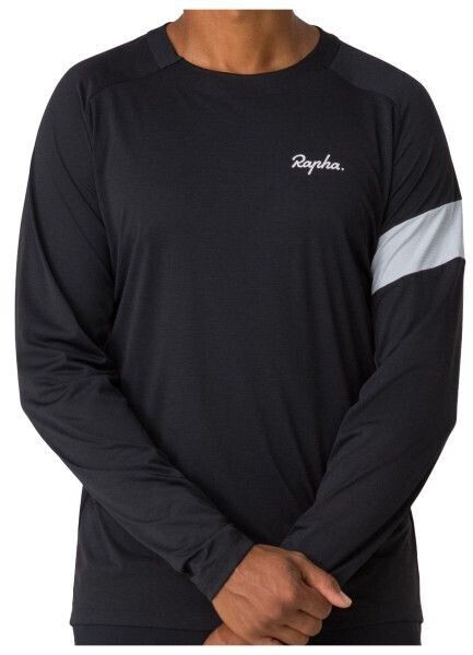 Rapha Trail Long Sleeve Technical T-Shirt Black/LightGrey