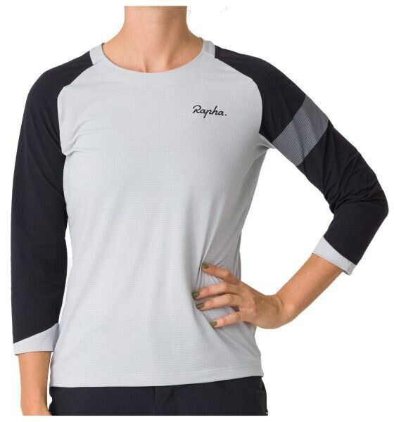 Rapha Women's Trail 3/4 Sleeve Jersey LightGrey/Black