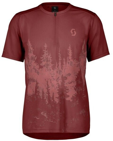 Scott Trail Flow Zip S/S WoodRed/DuskRed