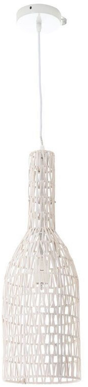 Miliboo Design pendant lamp in white rattan look diameter 19 cm philae white