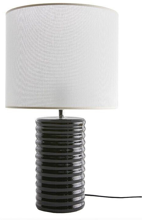 Miliboo Table lamp made of enamelled ceramic in black with ecru lampshade H53 cm berro Charcoal black