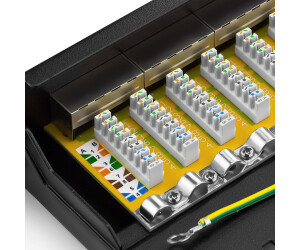 deleyCON Panneau de Brassage 24 Port 0,5U Cat 6a Mini Panneau de