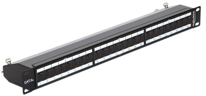 DeLock 19″ Patchpanel 24 Port Cat.6A Black (43320)