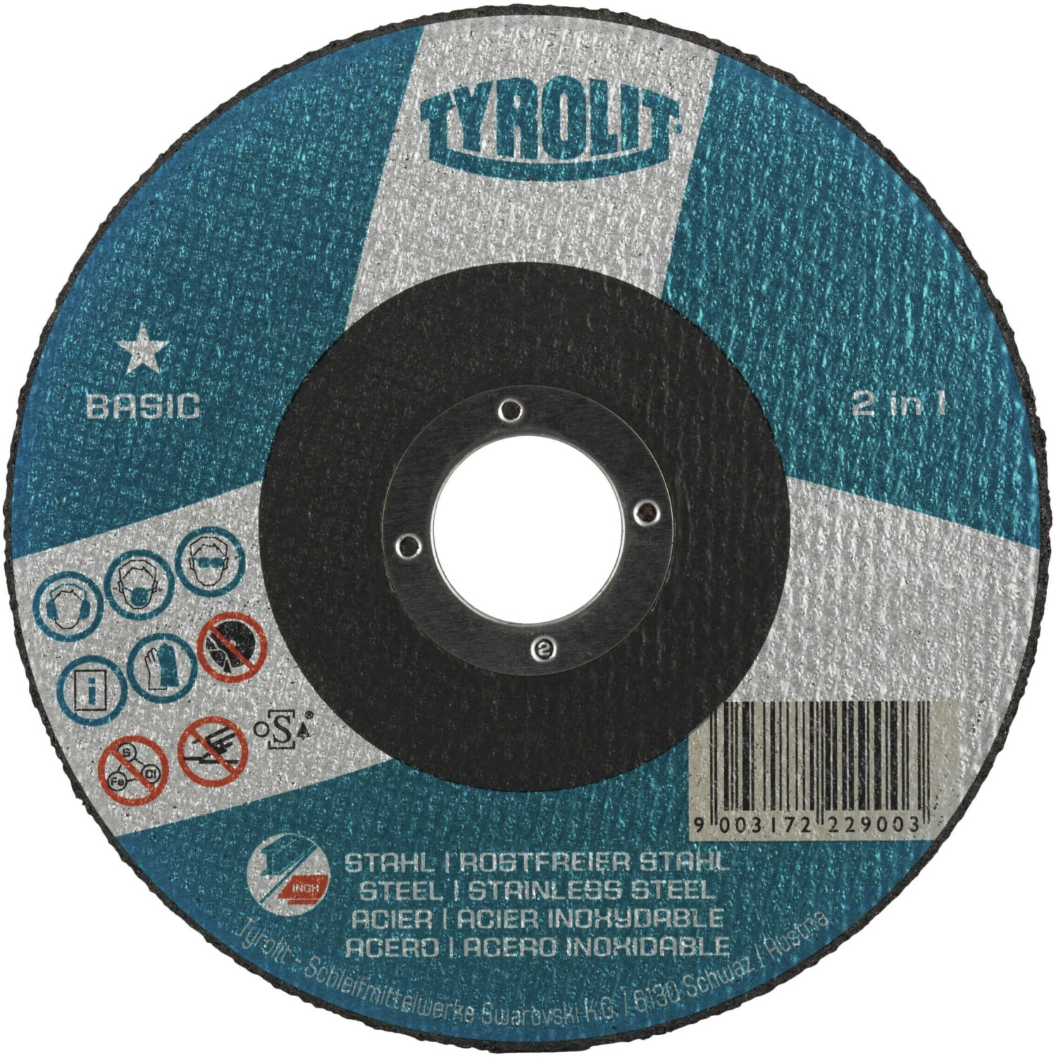 Tyrolit Straight Basic steelstainless steel 125x1,6x22,23mm A 46 Q BFB