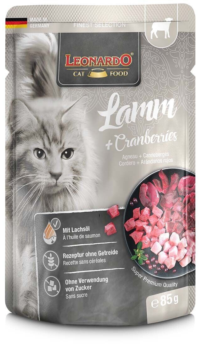 LEONARDO Cat Food Finest Selection wet food Lamb + Cranberries 85g