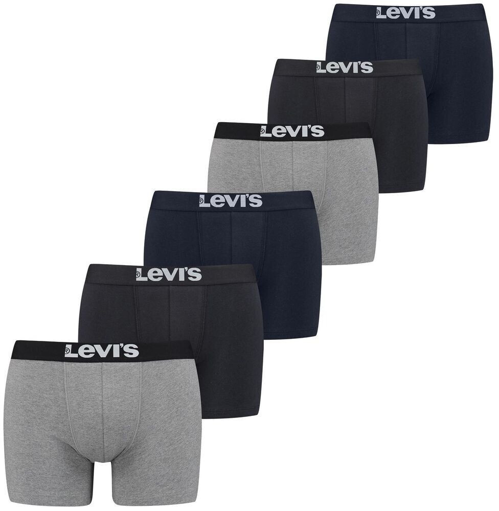 Levi's Solid Basic Boxer Brief 6 pack (701224217) black/navy/mid grey mel
