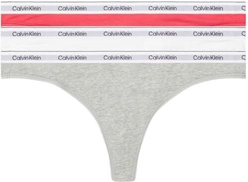 Calvin Klein Thong 3-pack (000QD5209E) azalea/white/grey