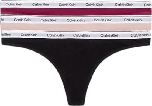 Calvin Klein Thong 3-pack (000QD5209E) beige/wine red/black