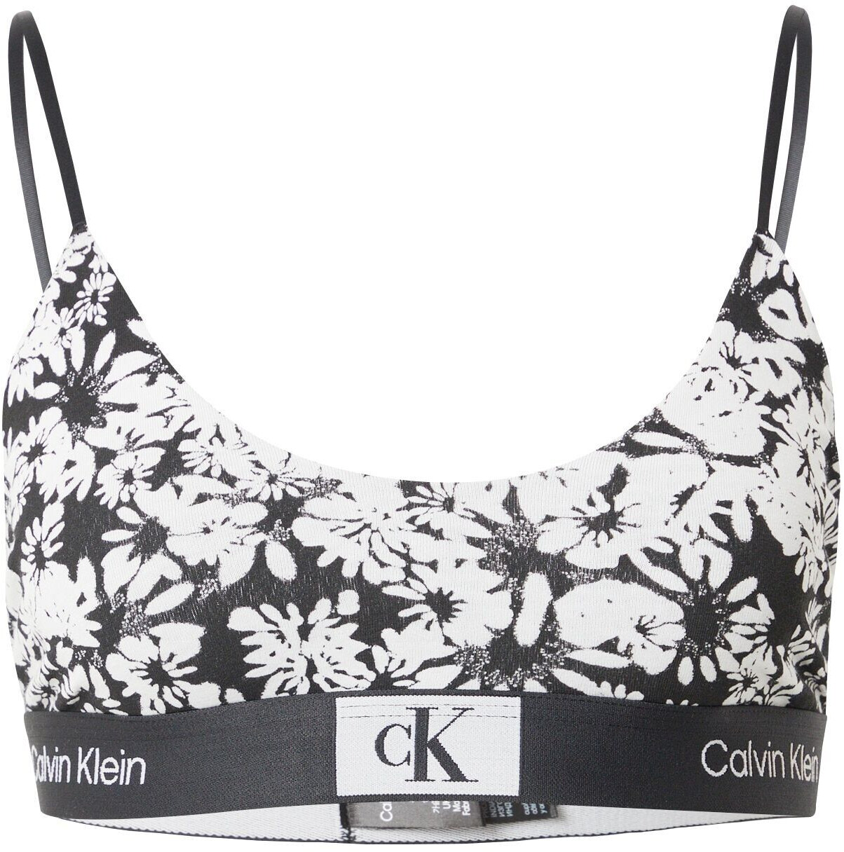 Calvin Klein Unlined Bralette Bra (000QF7216E) halo floral print black