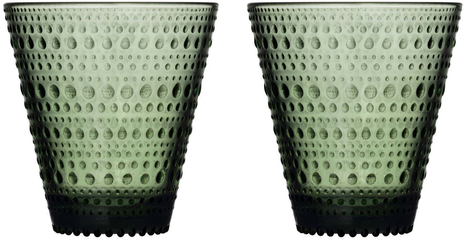 iittala Kastehelmi glass pack of 2 fir green