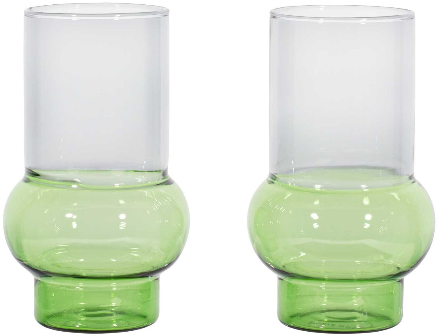 Tom Dixon Bump tall drinking glass, pack of 2, green
