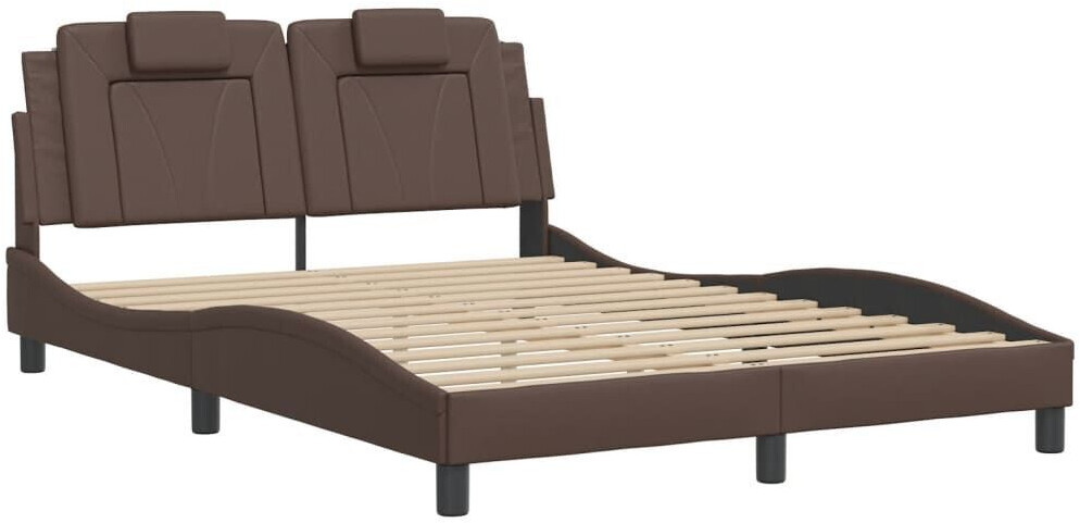 vidaXL Bed frame with LED 140x200cm artificial leather (3214024)