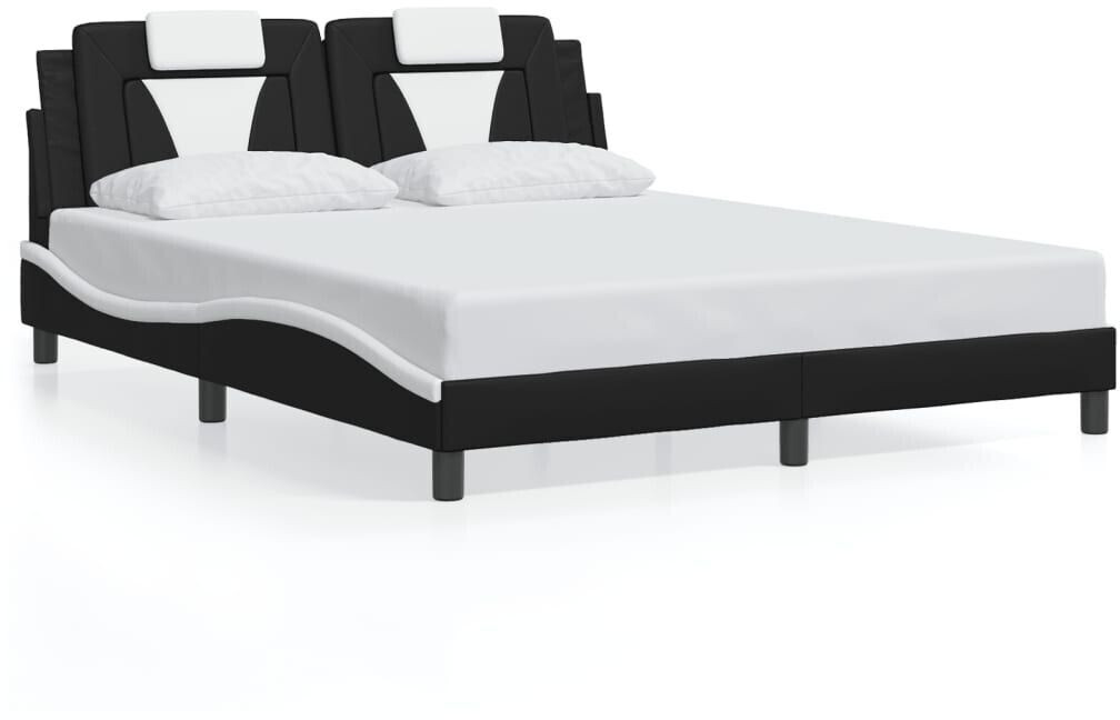 vidaXL Bed frame with LED 160x200cm artificial leather (3214034)