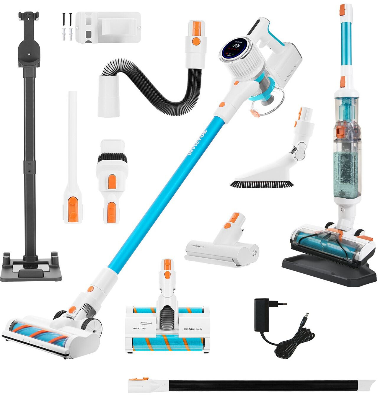 Kit Filtres Pour Aspirateur AEG ASKW4 - Filtre Pré-moteur Lavable + Filtre Sanitaire + Brosse