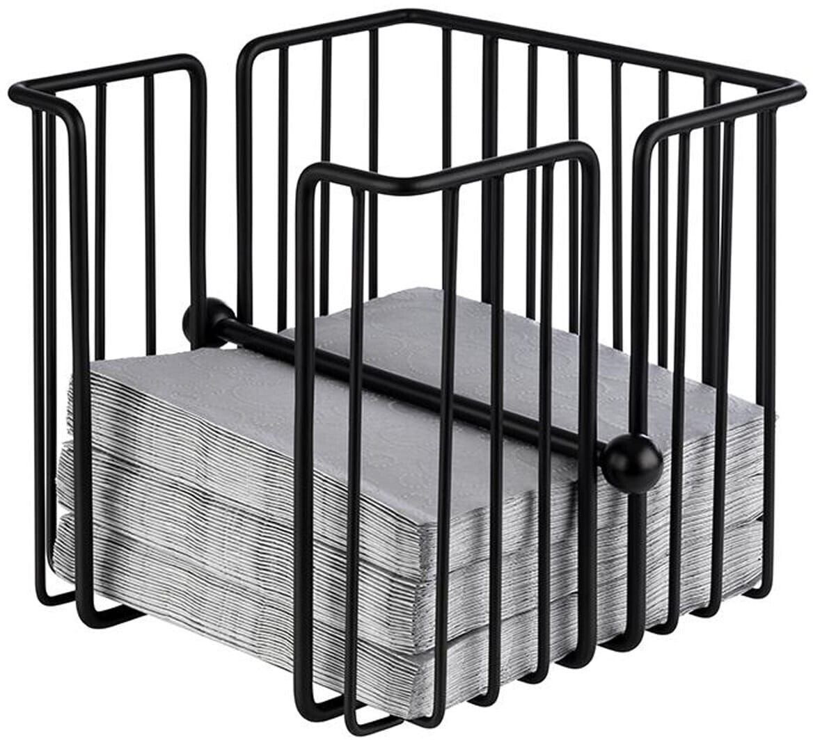 APS Napkin holder Urban 11771, black metal, for 120 napkins, with weight, 19 x 19 x 18cm