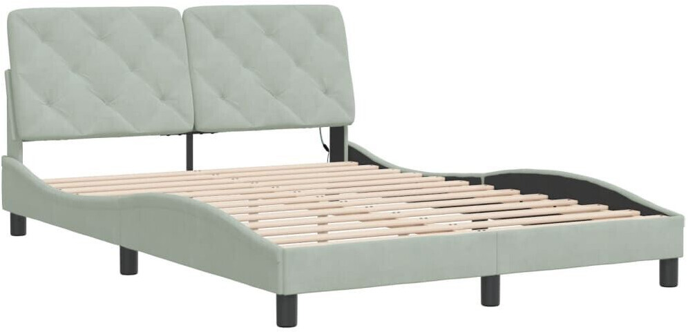 vidaXL Bed frame with LED lights 140x200cm velvet (3213855)