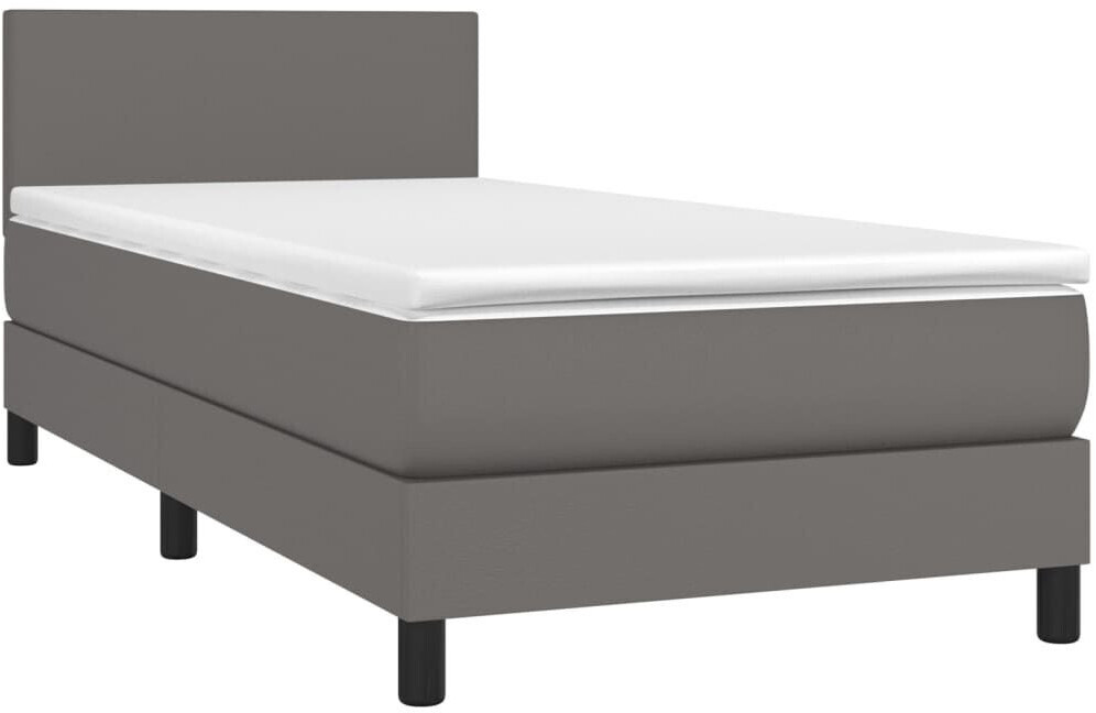 vidaXL Box spring bed with mattress & LED 100x200cm artificial leather (3134091)