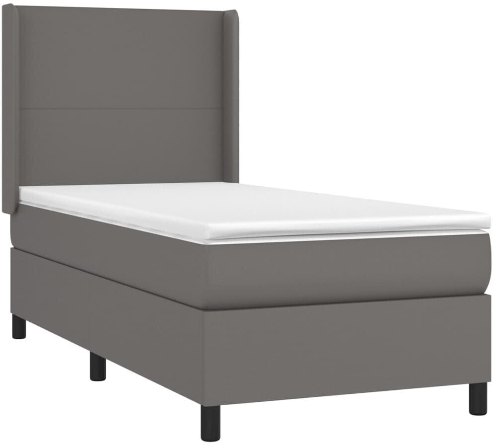 vidaXL Box spring bed with mattress & LED 100x200cm artificial leather (3139251)