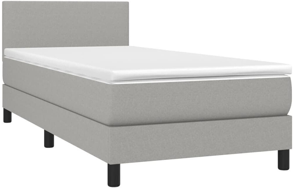 vidaXL Box spring bed with mattress & LED 100x200cm fabric (3132973)