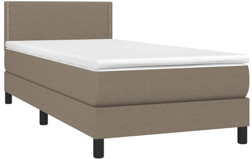 vidaXL Box spring bed with mattress & LED 100x200cm fabric (3133057)