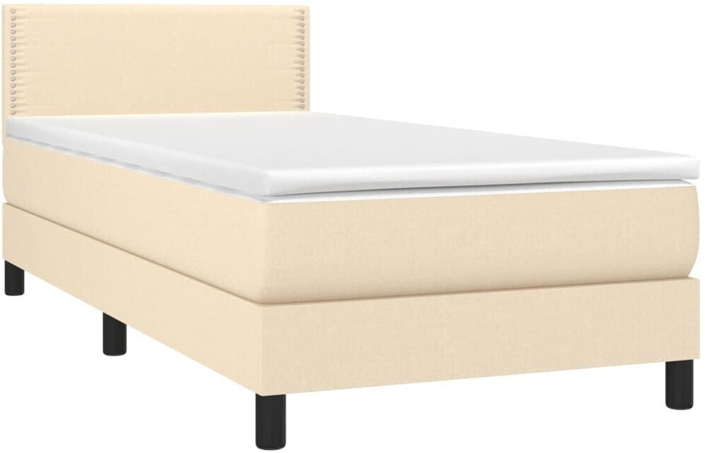 vidaXL Box spring bed with mattress & LED 100x200cm fabric (3133058)