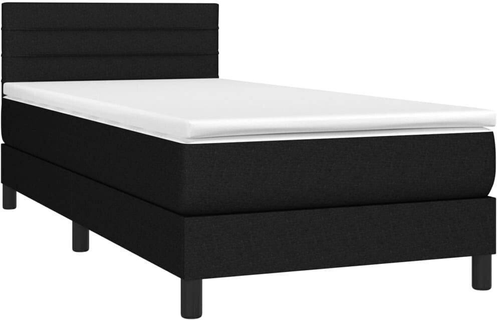 vidaXL Box spring bed with mattress & LED 100x200cm fabric (3133215)