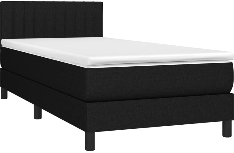 vidaXL Box spring bed with mattress & LED 100x200cm fabric (3133295)