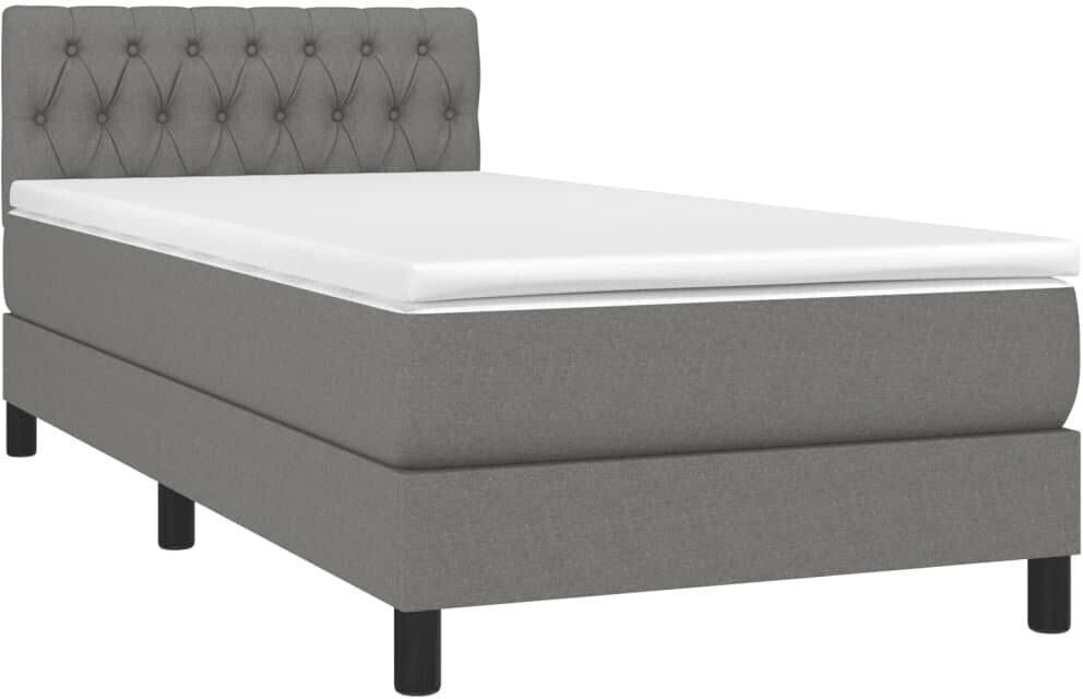 vidaXL Box spring bed with mattress & LED 100x200cm fabric (3133374)