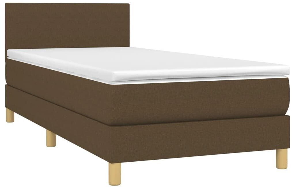 vidaXL Box spring bed with mattress & LED 100x200cm fabric (3133536)