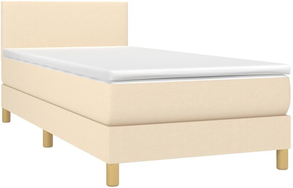 vidaXL Box spring bed with mattress & LED 100x200cm fabric (3133538)