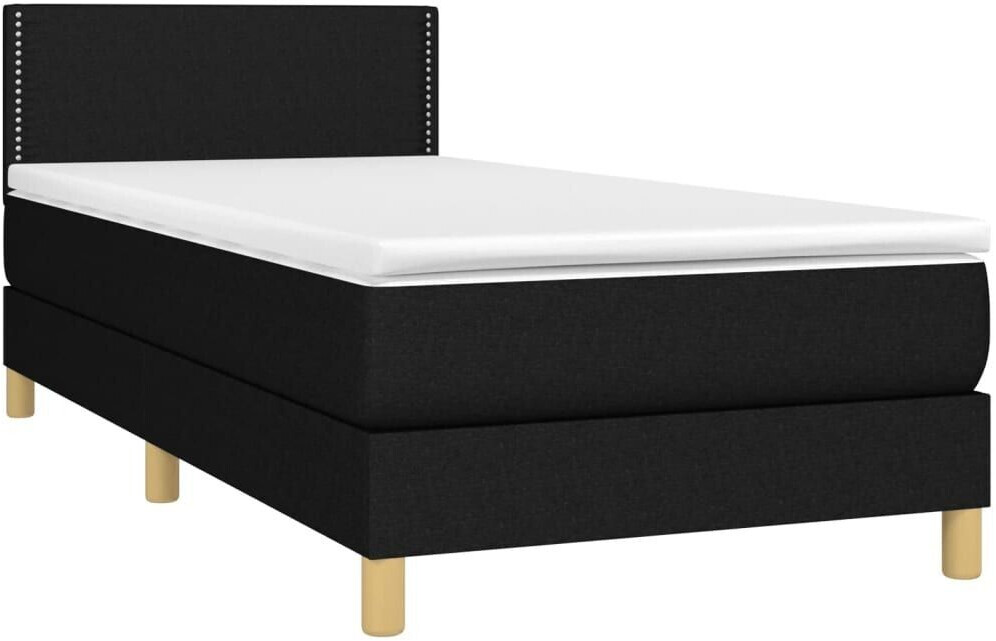 vidaXL Box spring bed with mattress & LED 100x200cm fabric (3133615)