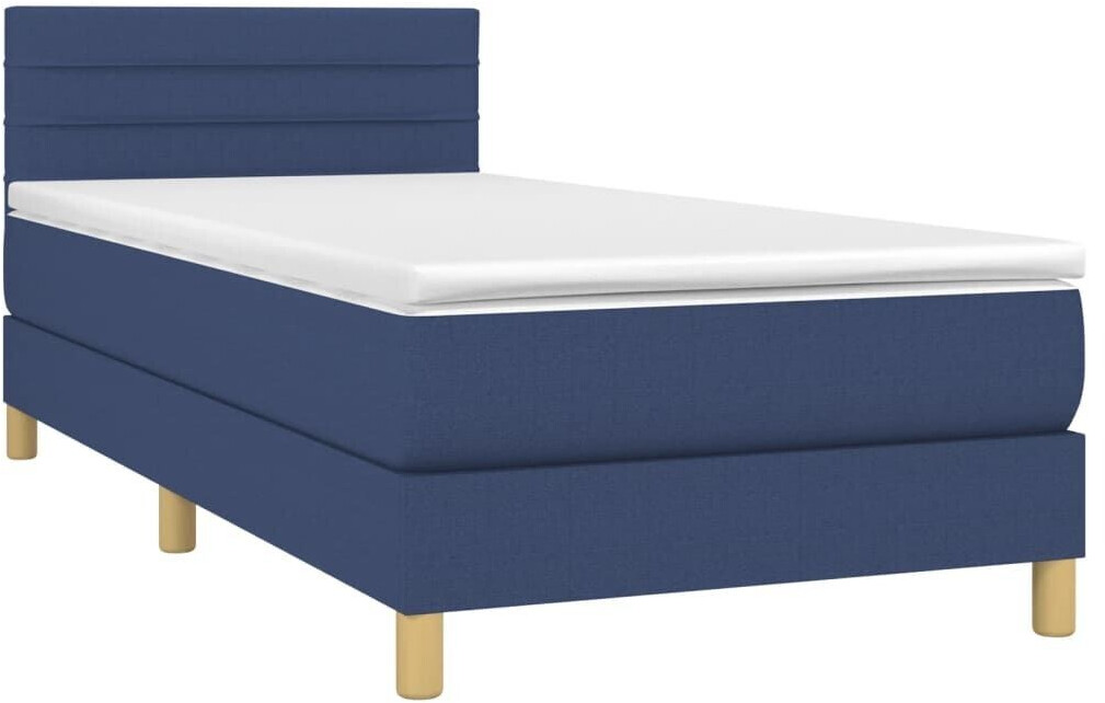 vidaXL Box spring bed with mattress & LED 100x200cm fabric (3133779)