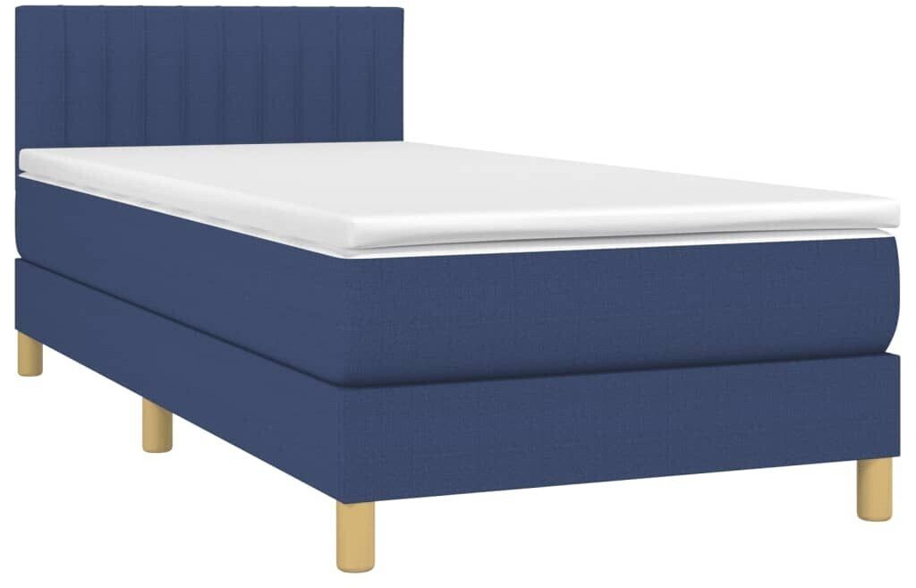 vidaXL Box spring bed with mattress & LED 100x200cm fabric (3133859)