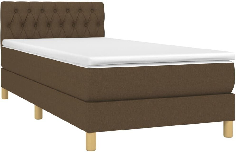 vidaXL Box spring bed with mattress & LED 100x200cm fabric (3133936)