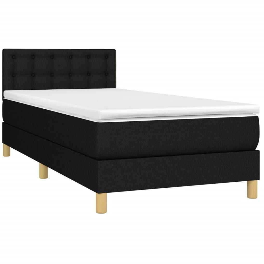 vidaXL Box spring bed with mattress & LED 100x200cm fabric (3134015)