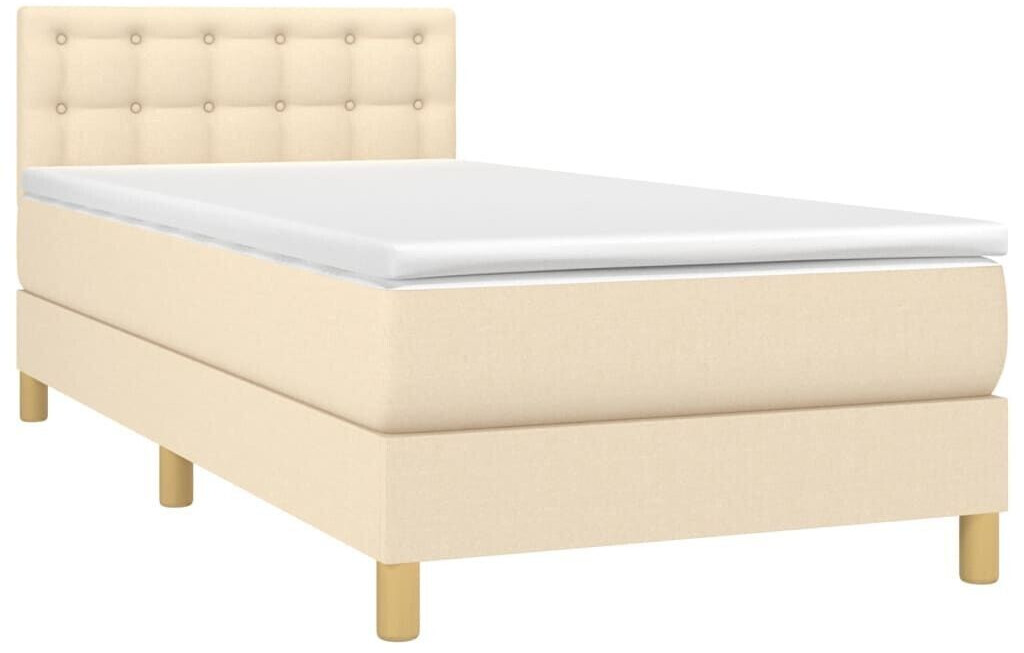 vidaXL Box spring bed with mattress & LED 100x200cm fabric (3134018)