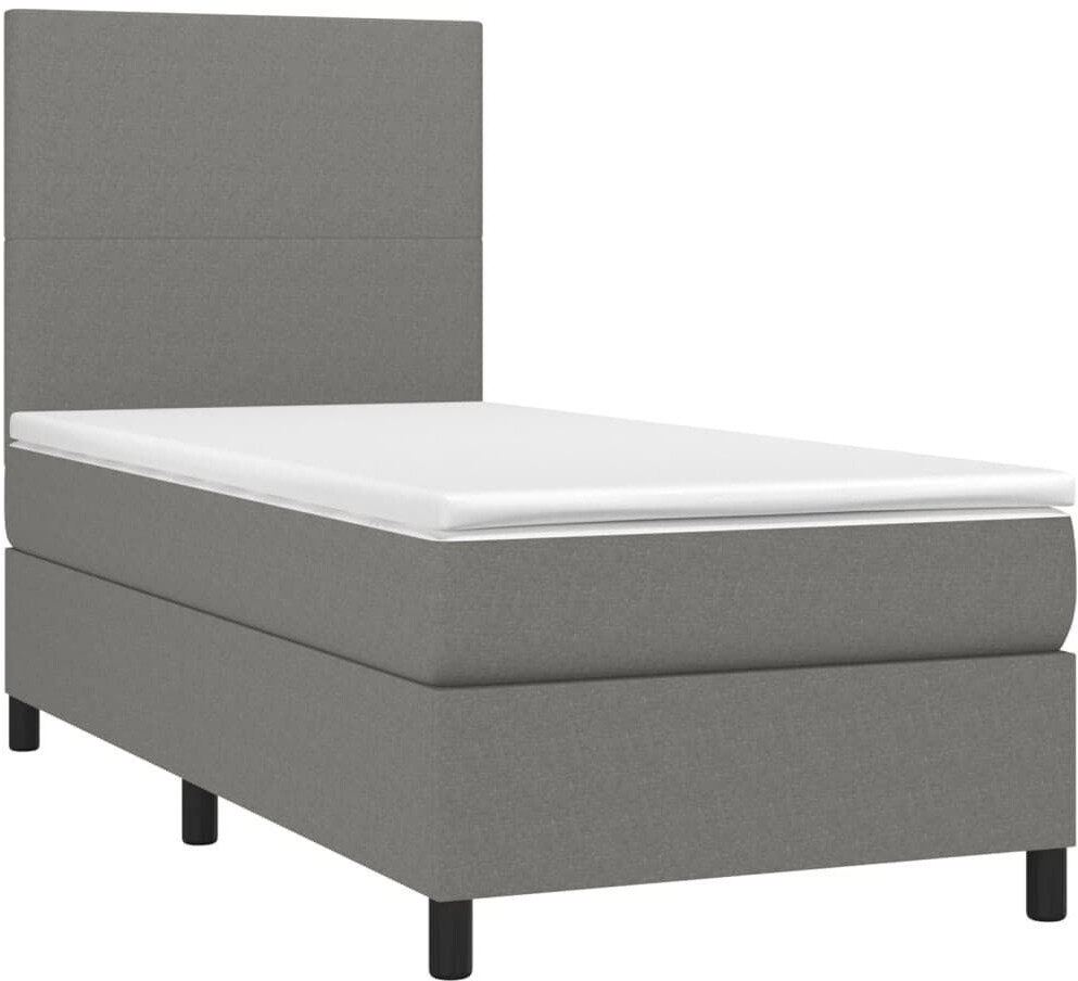 vidaXL Box spring bed with mattress & LED 100x200cm fabric (3134694)