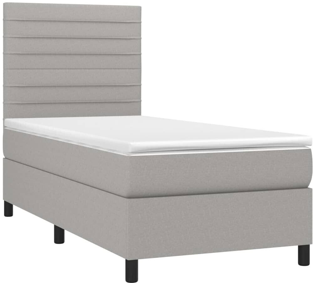 vidaXL Box spring bed with mattress & LED 100x200cm fabric (3134933)