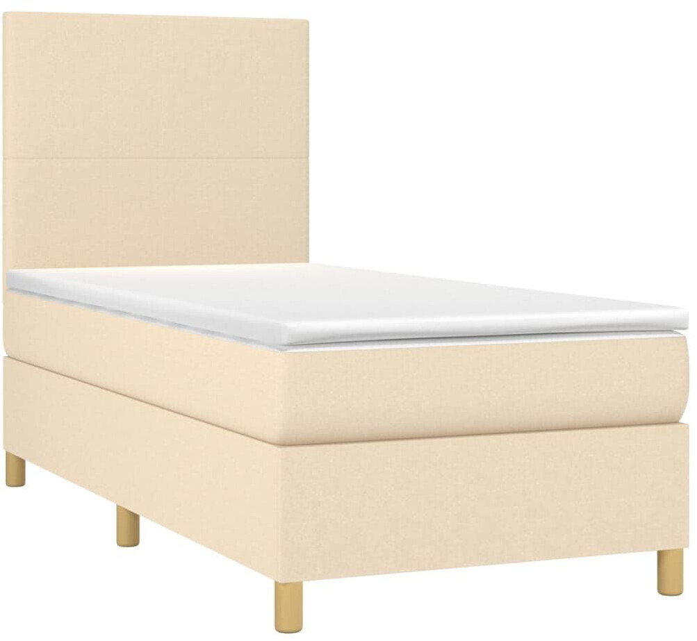 vidaXL Box spring bed with mattress & LED 100x200cm fabric (3135258)