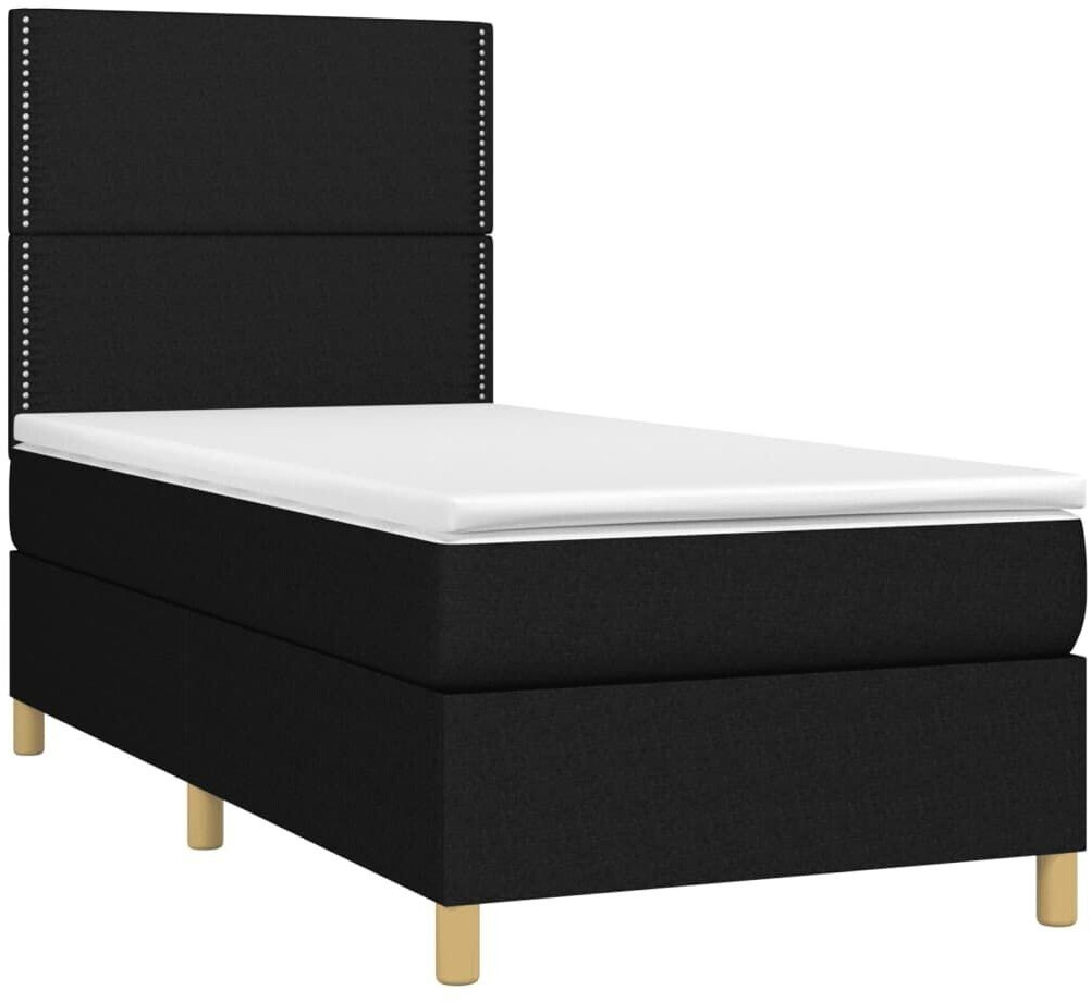 vidaXL Box spring bed with mattress & LED 100x200cm fabric (3135335)