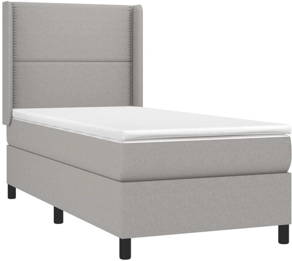 vidaXL Box spring bed with mattress & LED 100x200cm fabric (3138213)