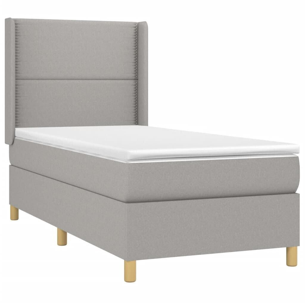 vidaXL Box spring bed with mattress & LED 100x200cm fabric (3138773)
