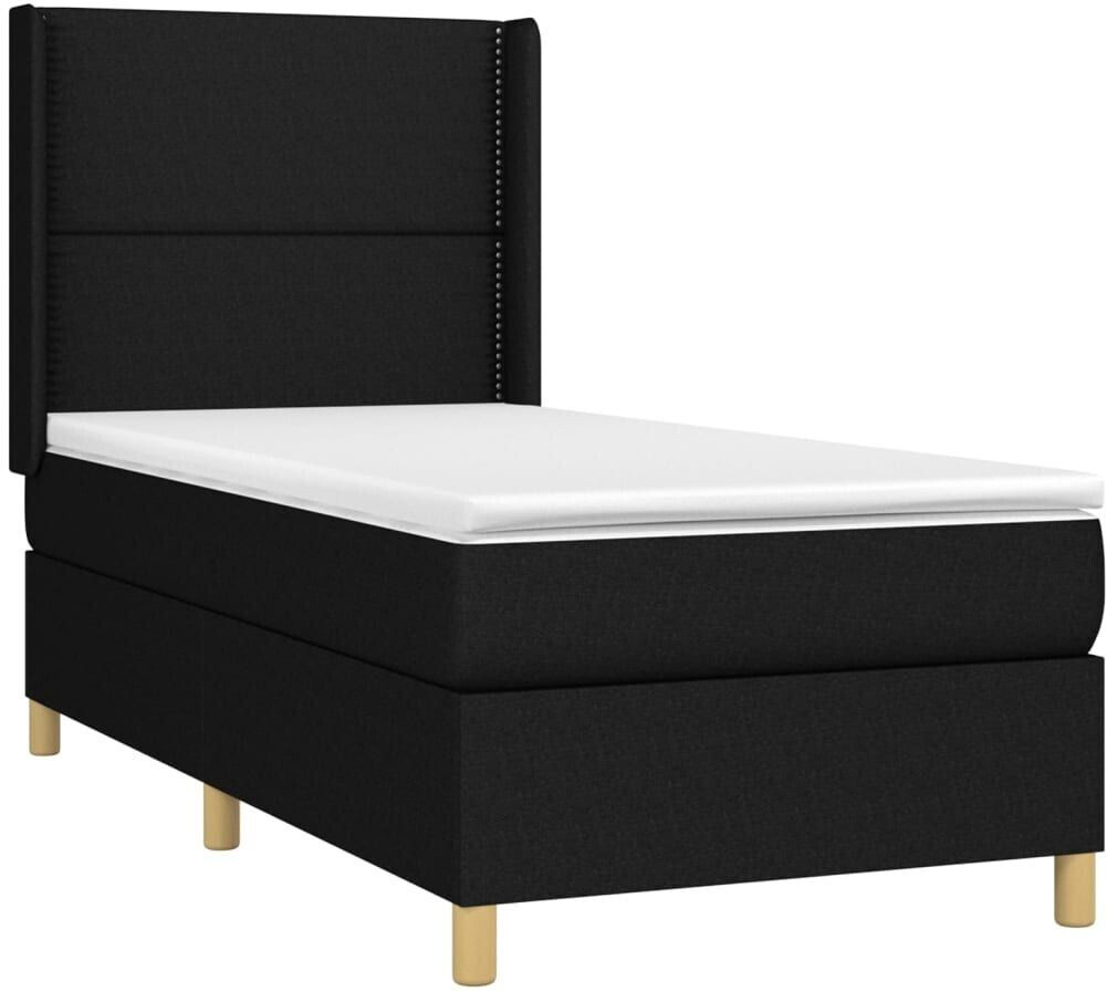 vidaXL Box spring bed with mattress & LED 100x200cm fabric (3138775)