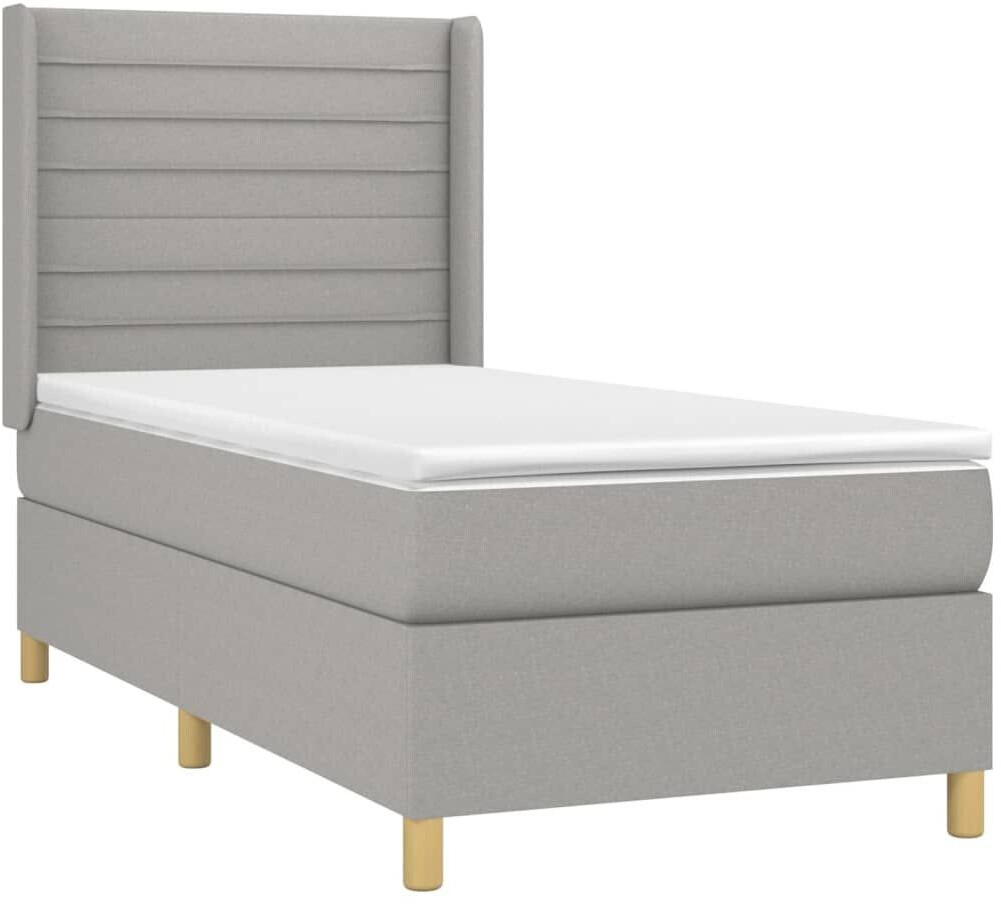 vidaXL Box spring bed with mattress & LED 100x200cm fabric (3138933)