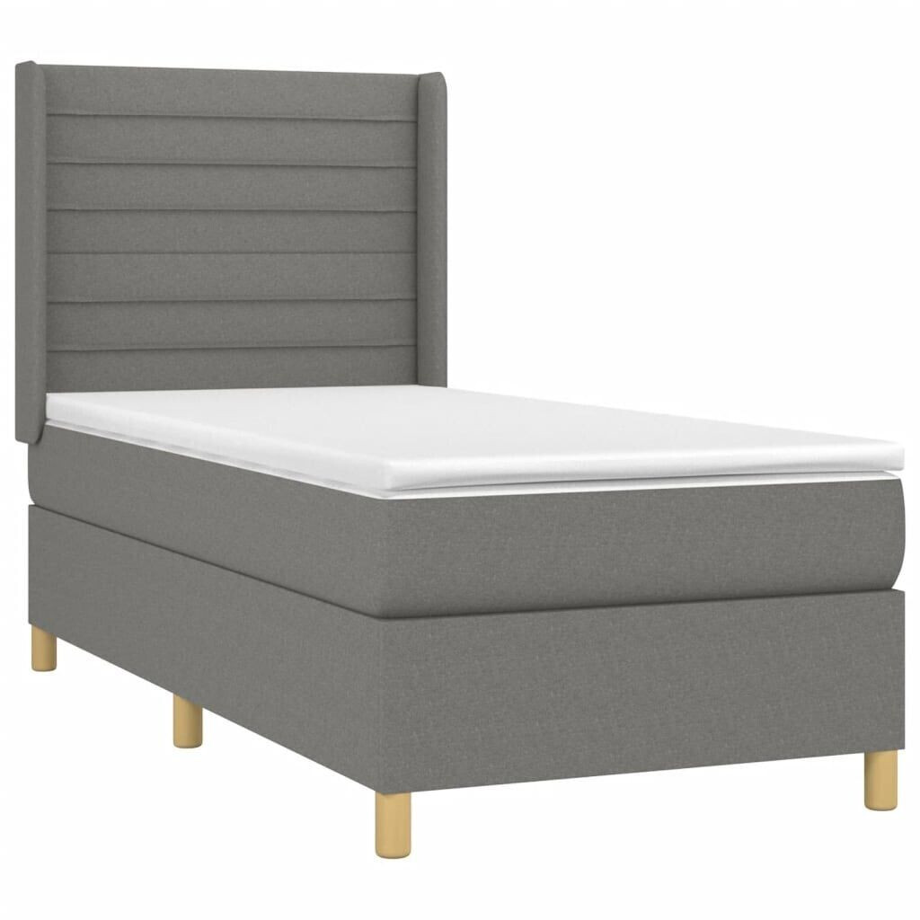 vidaXL Box spring bed with mattress & LED 100x200cm fabric (3138934)