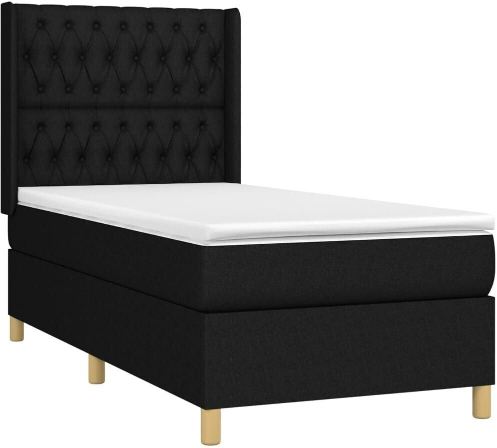 vidaXL Box spring bed with mattress & LED 100x200cm fabric (3139095)